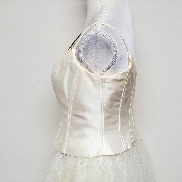 Vintage Y2K Jessica McClintock Gunne Sax Tulle Rhinestone Bustier Princess Dress - Picture 10 of 16